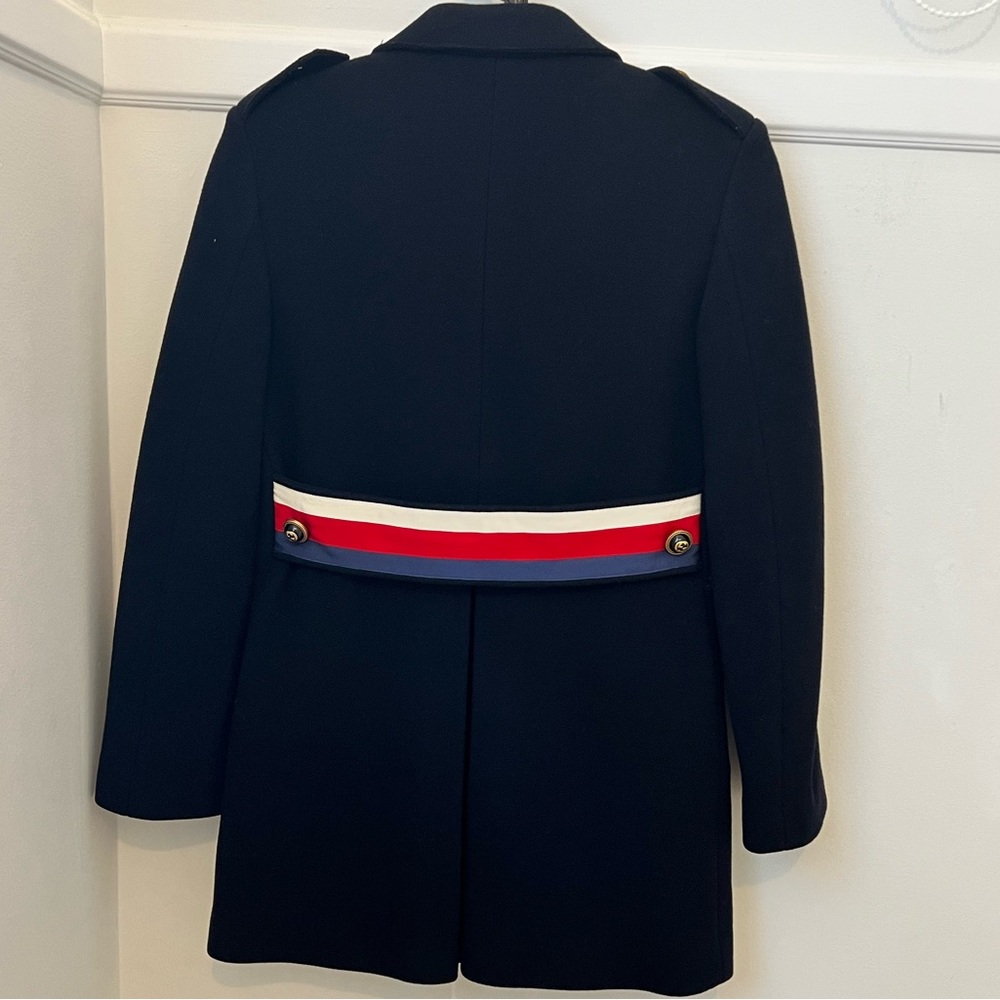 Gucci Dark Navy BlueWool Coat with Back strap - Picture 8 of 14
